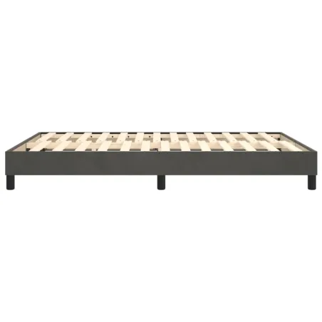 Cadre de lit à ressorts gris foncé 140x190 cm velours