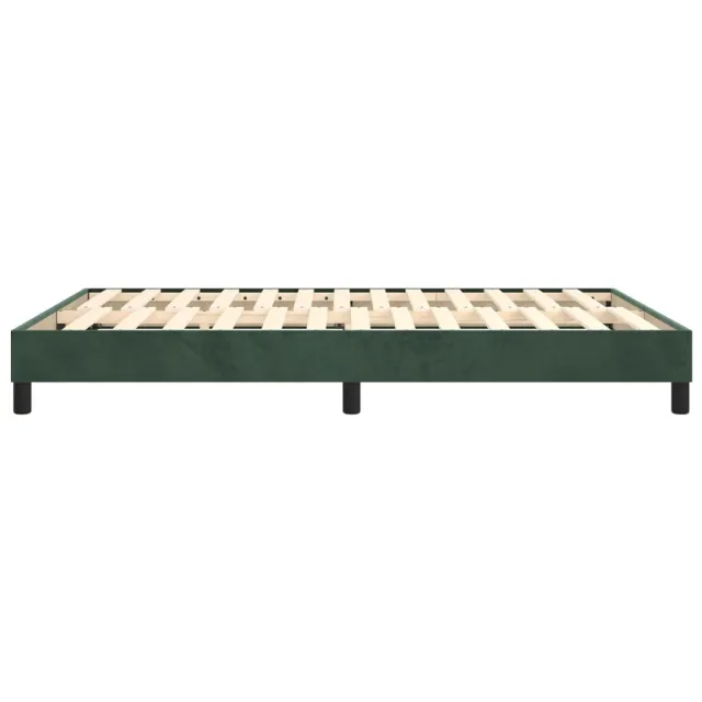 Cadre de lit à ressorts vert foncé 140x190 cm velours