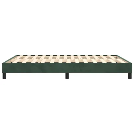Cadre de lit à ressorts vert foncé 140x190 cm velours
