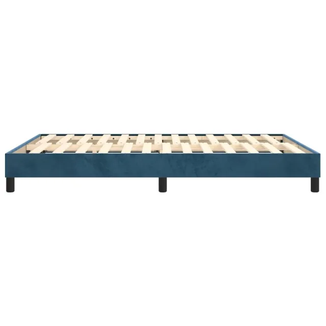Cadre de lit à ressorts bleu foncé 140x190 cm velours