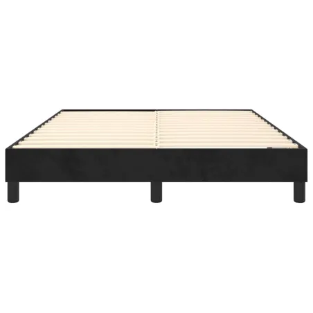Cadre de lit à ressorts noir 140x200 cm velours