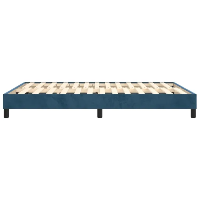 Cadre de lit à ressorts bleu foncé 140x200 cm velours