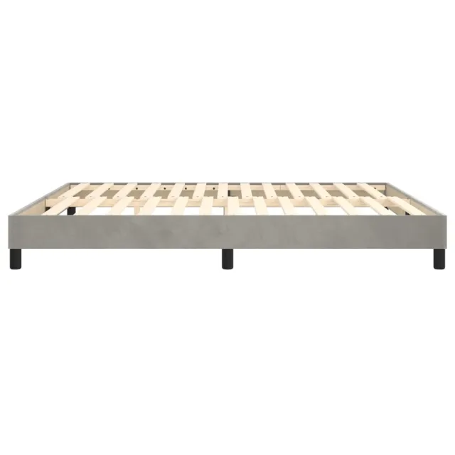 Cadre de lit à ressorts gris clair 160x200 cm velours