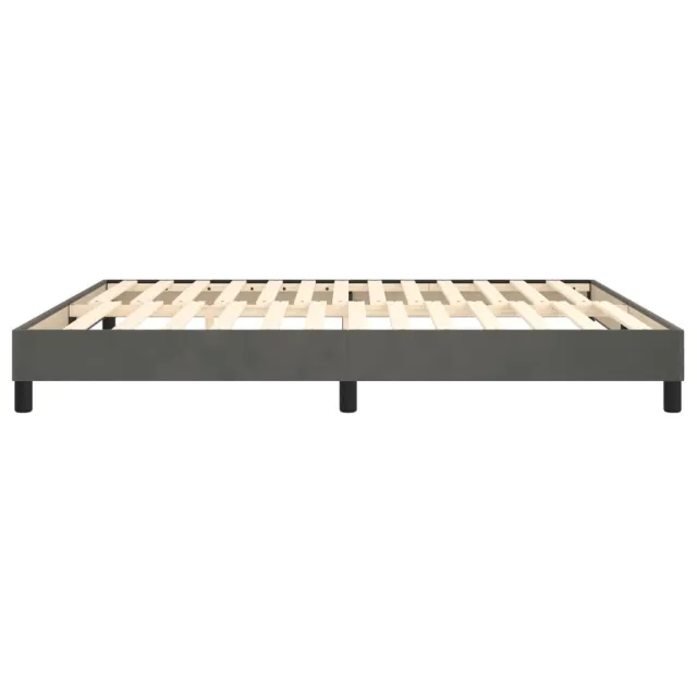Cadre de lit à ressorts gris foncé 160x200 cm velours