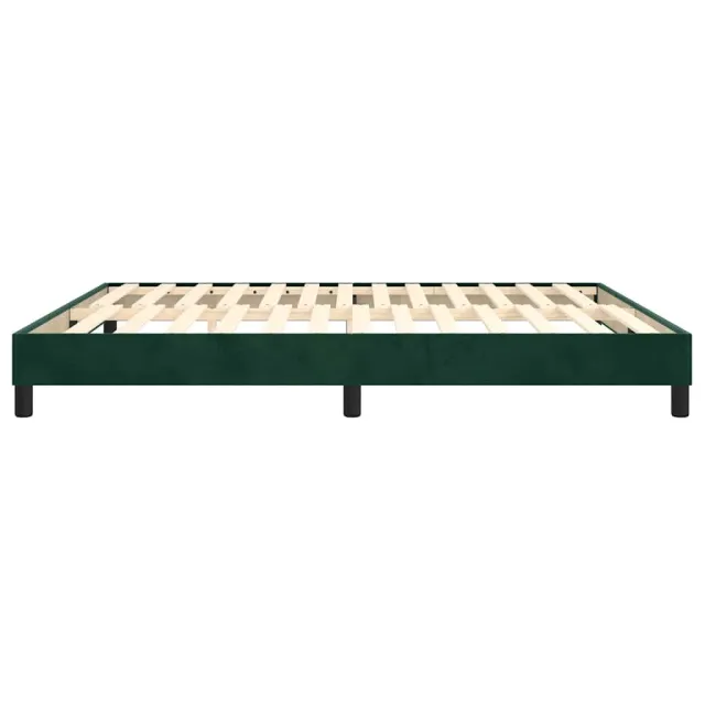 Cadre de lit à ressorts vert foncé 160x200 cm velours