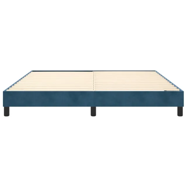 Cadre de lit à ressorts bleu foncé 160x200 cm velours