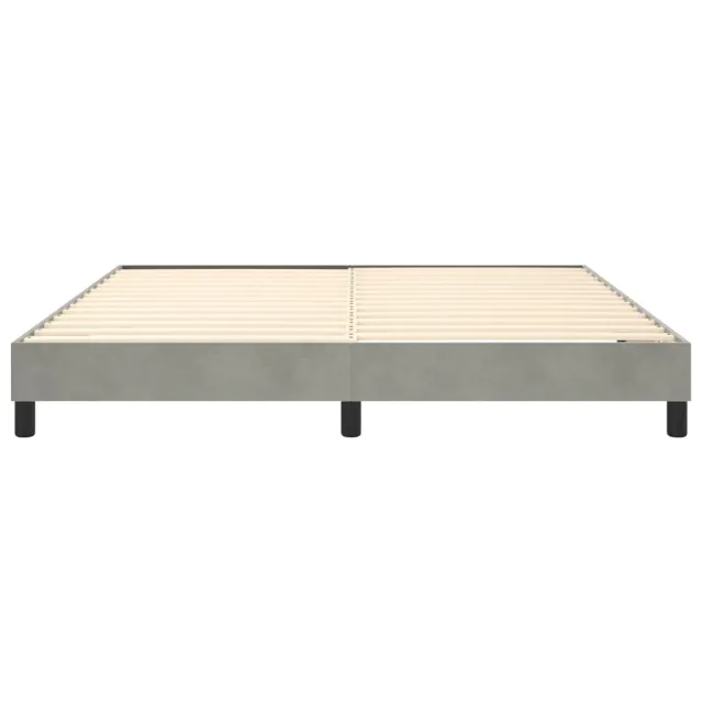 Cadre de lit à ressorts gris clair 180x200 cm velours