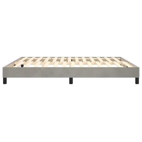 Cadre de lit à ressorts gris clair 180x200 cm velours
