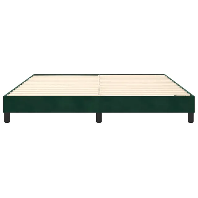 Cadre de lit à ressorts vert foncé 180x200 cm velours