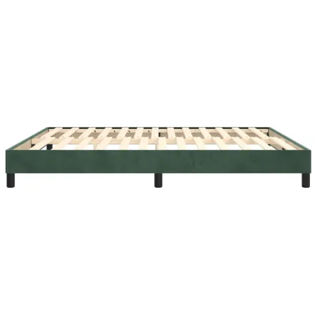 Cadre de lit à ressorts vert foncé 180x200 cm velours
