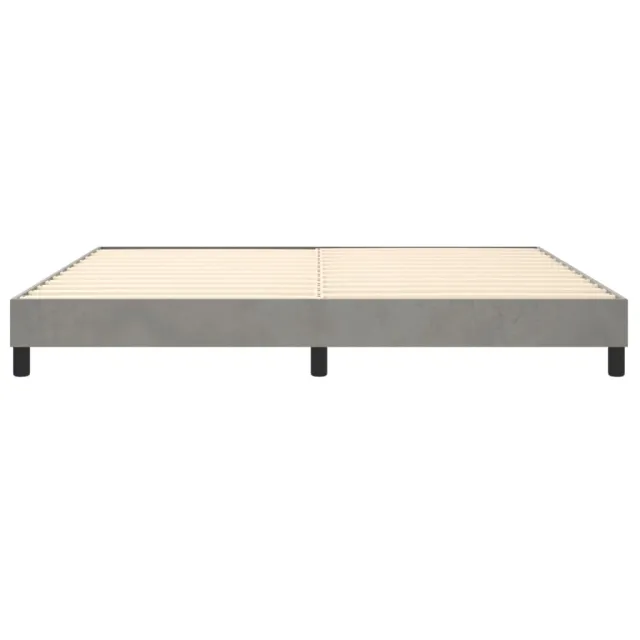 Cadre de lit à ressorts gris clair 200x200 cm velours