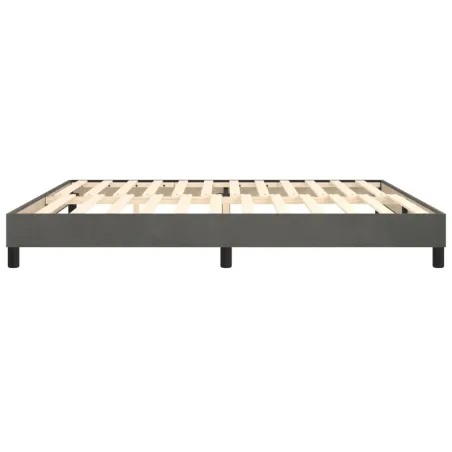 Cadre de lit à ressorts gris foncé 200x200 cm velours