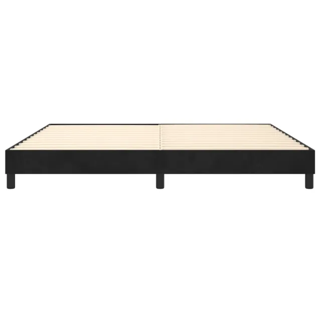 Cadre de lit à ressorts noir 200x200 cm velours