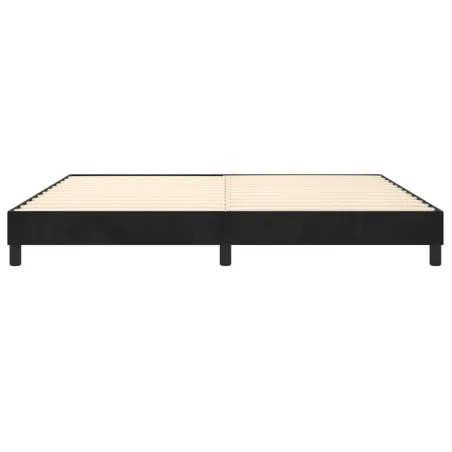 Cadre de lit à ressorts noir 200x200 cm velours