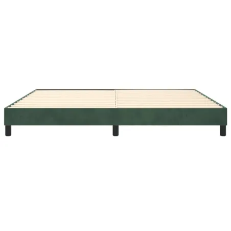 Cadre de lit à ressorts vert foncé 200x200 cm velours