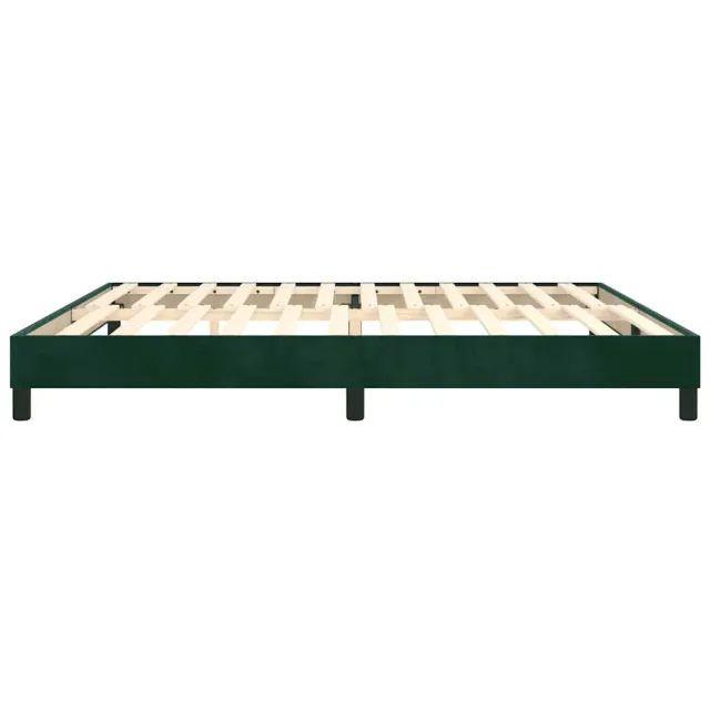 Cadre de lit à ressorts vert foncé 200x200 cm velours