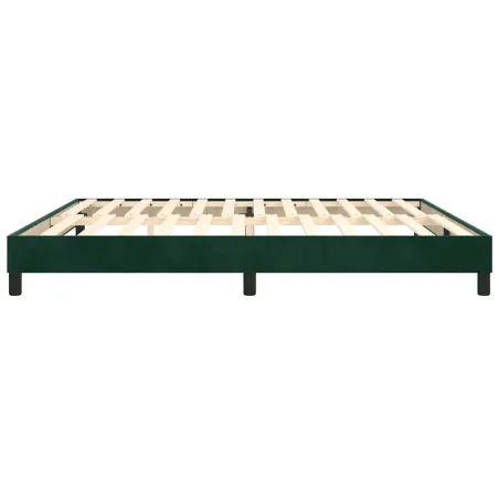 Cadre de lit à ressorts vert foncé 200x200 cm velours