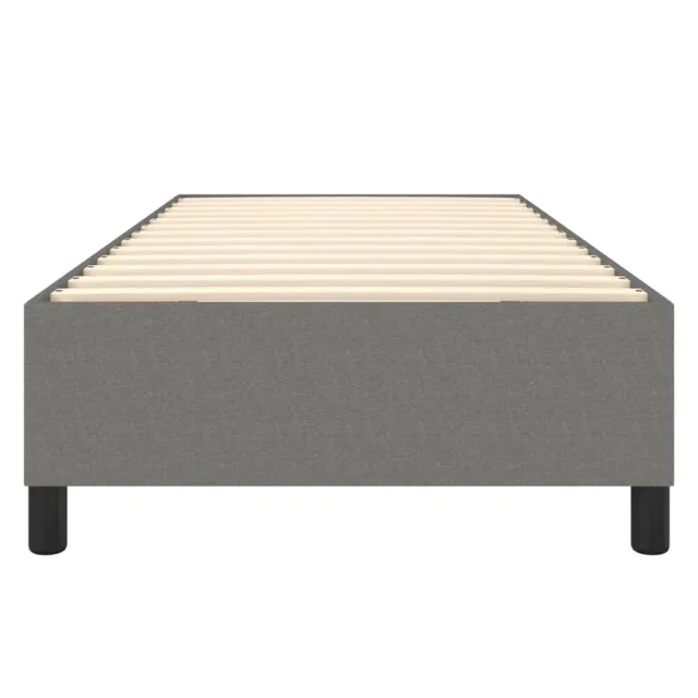 Cadre de lit à ressorts gris foncé 80x200 cm tissu