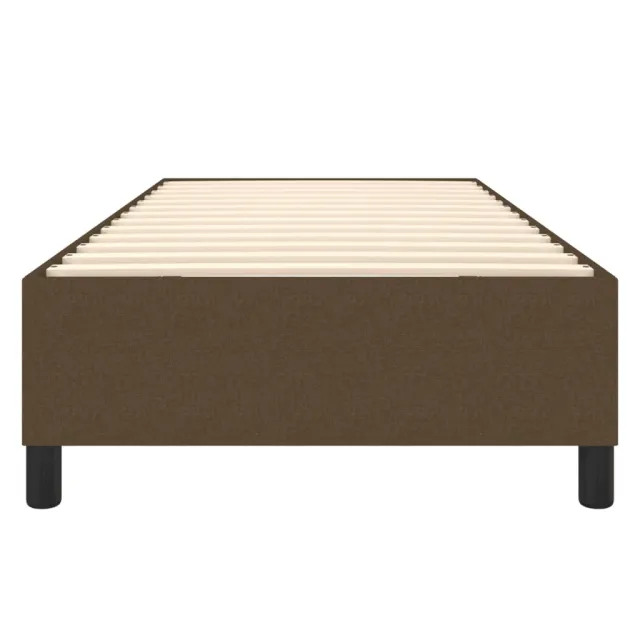 Cadre de lit à ressorts marron foncé 80x200 cm tissu