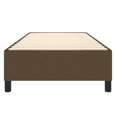 Cadre de lit à ressorts marron foncé 80x200 cm tissu