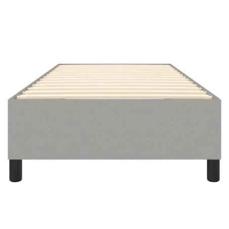 Cadre de lit à ressorts gris clair 90x190 cm tissu