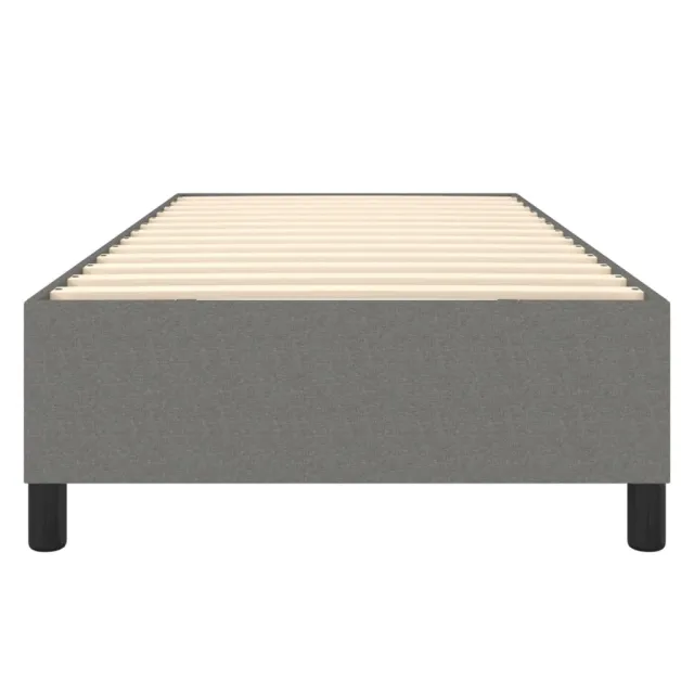 Cadre de lit à ressorts gris foncé 90x190 cm tissu