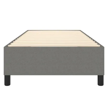 Cadre de lit à ressorts gris foncé 90x190 cm tissu