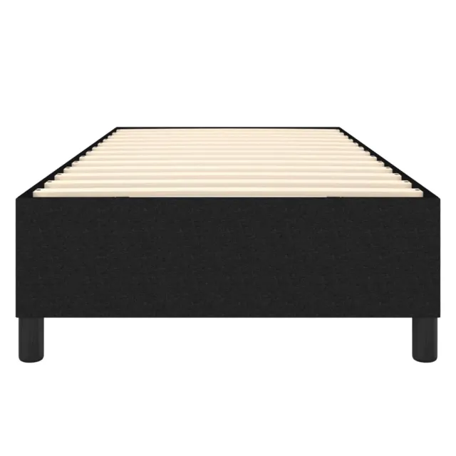 Cadre de lit à ressorts noir 90x190 cm tissu