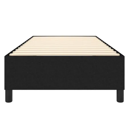 Cadre de lit à ressorts noir 90x190 cm tissu