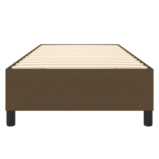 Cadre de lit à ressorts marron foncé 90x190 cm tissu