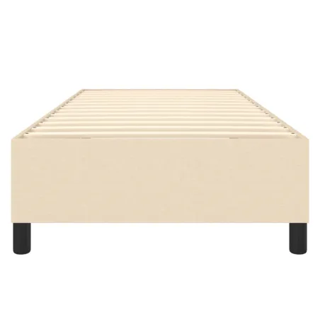 Cadre de lit à ressorts crème 90x190 cm tissu