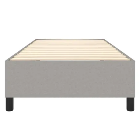 Cadre de lit à ressorts gris clair 90x200 cm tissu