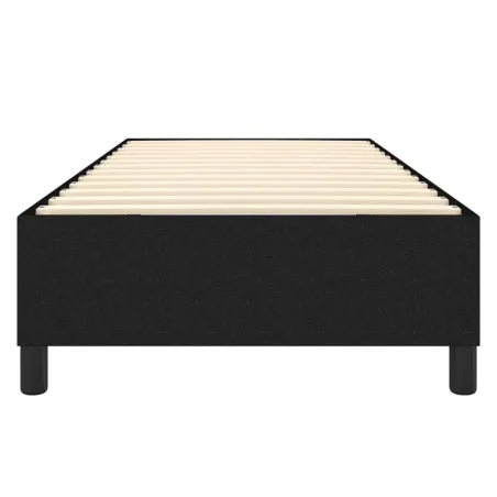 Cadre de lit à ressorts noir 90x200 cm tissu