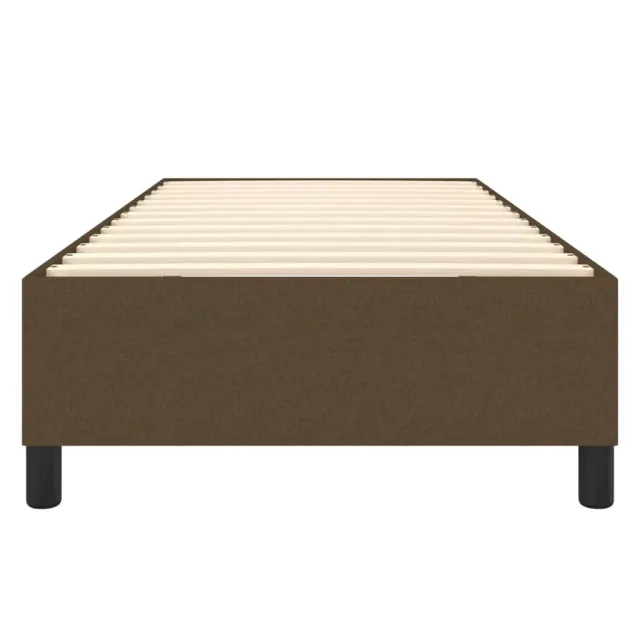 Cadre de lit à ressorts marron foncé 90x200 cm tissu