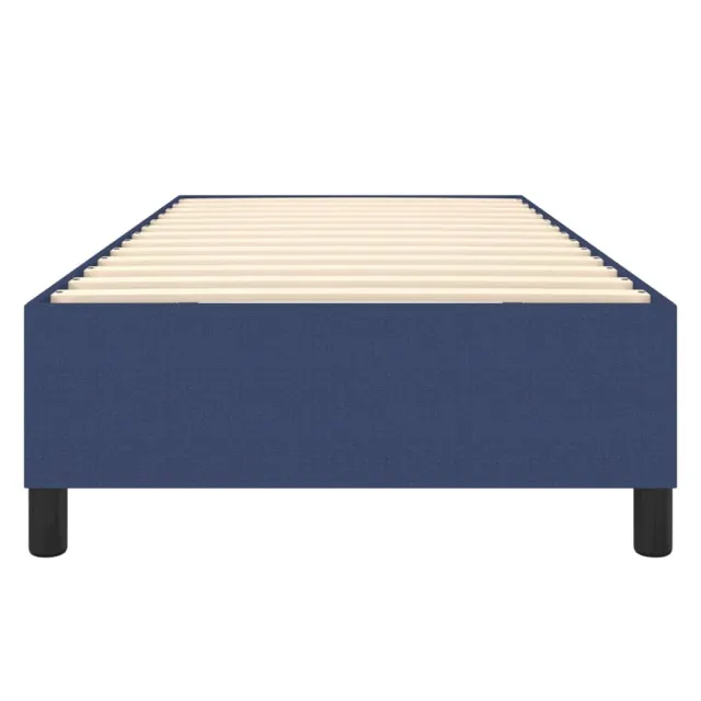Cadre de lit à ressorts bleu 90x200 cm tissu