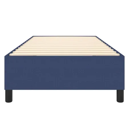 Cadre de lit à ressorts bleu 90x200 cm tissu