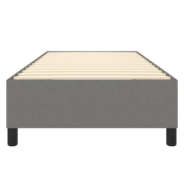 Cadre de lit à ressorts gris foncé 100x200 cm tissu