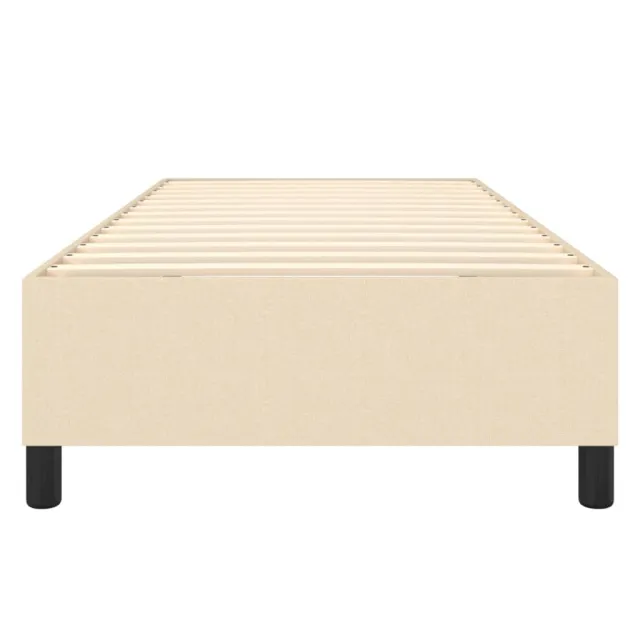 Cadre de lit à ressorts crème 100x200 cm tissu