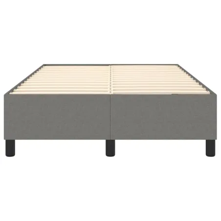 Cadre de lit à ressorts gris foncé 120x200 cm tissu