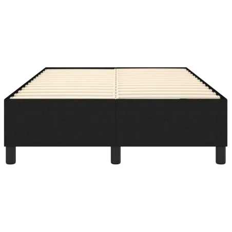 Cadre de lit à ressorts noir 120x200 cm tissu