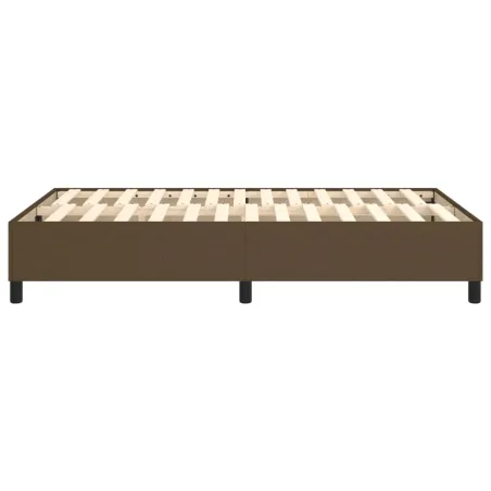 Cadre de lit à ressorts marron foncé 120x200 cm tissu