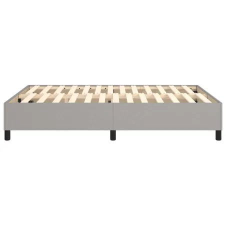Cadre de lit à ressorts gris clair 140x190 cm tissu
