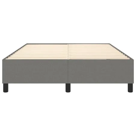 Cadre de lit à ressorts gris foncé 140x190 cm tissu
