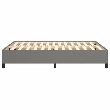Cadre de lit à ressorts gris foncé 140x190 cm tissu
