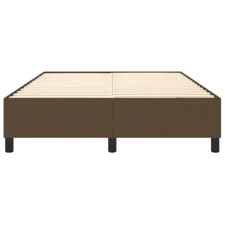 Cadre de lit à ressorts marron foncé 140x190 cm tissu