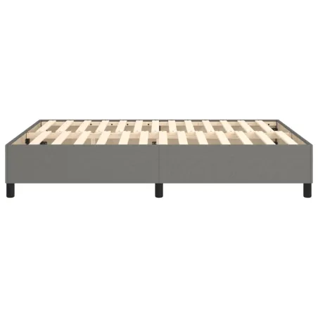 Cadre de lit à ressorts gris foncé 140x200 cm tissu