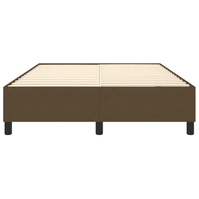 Cadre de lit à ressorts marron foncé 140x200 cm tissu