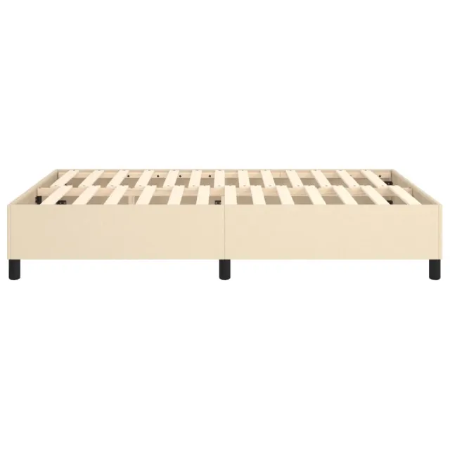 Cadre de lit à ressorts crème 140x200 cm tissu