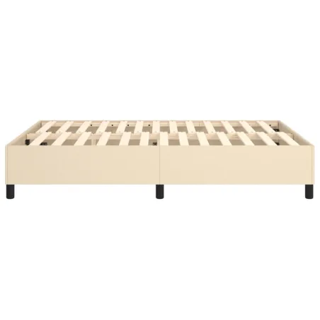 Cadre de lit à ressorts crème 140x200 cm tissu