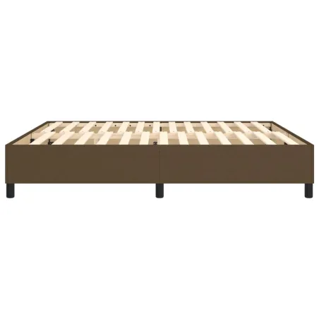 Cadre de lit à ressorts marron foncé 160x200 cm tissu